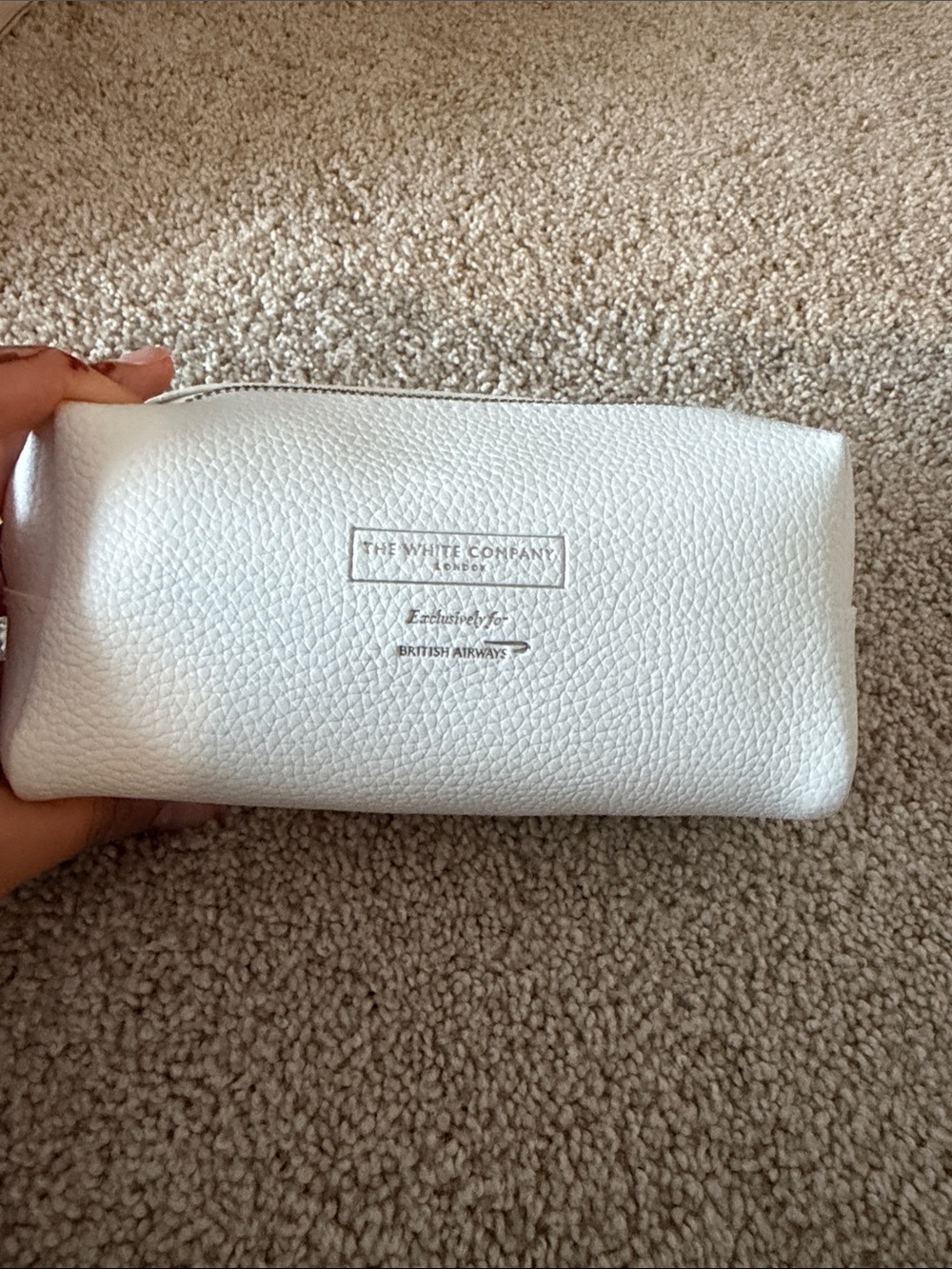 The White Company White Pebbled Leather Pouch